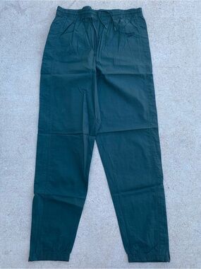 Vintage Reebok Nylon Track Pants Forest Green Zipper Ankle 1990s